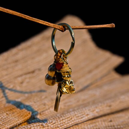 Kismet Brass Guanyin Amulet Keychain